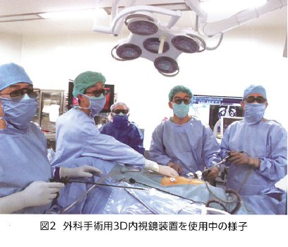 図2：外科手術用3D内視鏡装置を使用中の様子